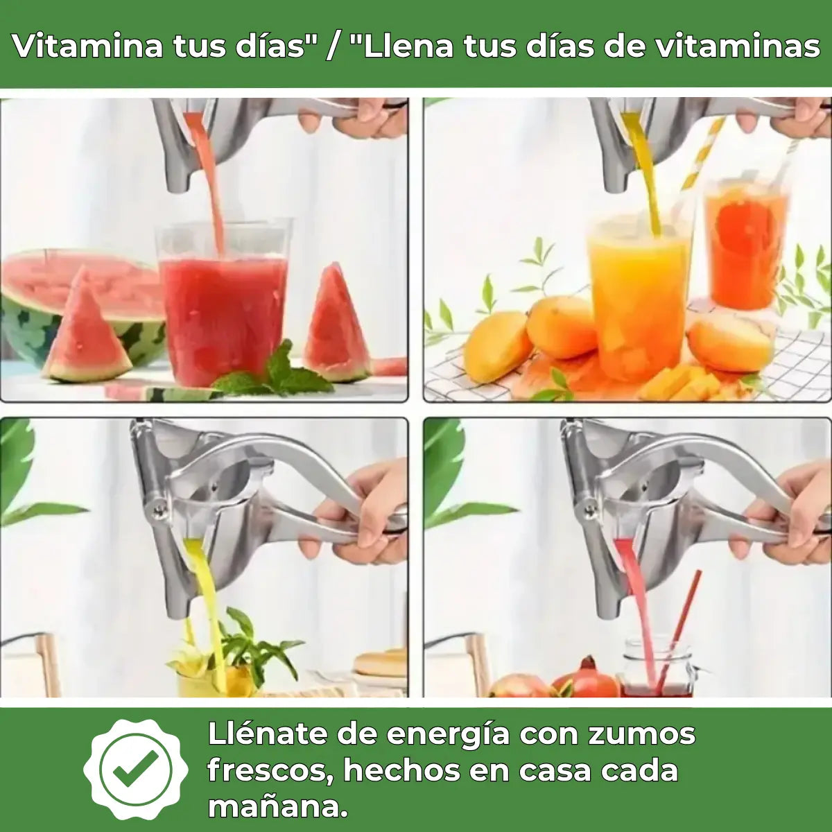 CitruMax | Exprimidor manual de acero 3 en 1 | Zumo fresco en segundos Vivarro