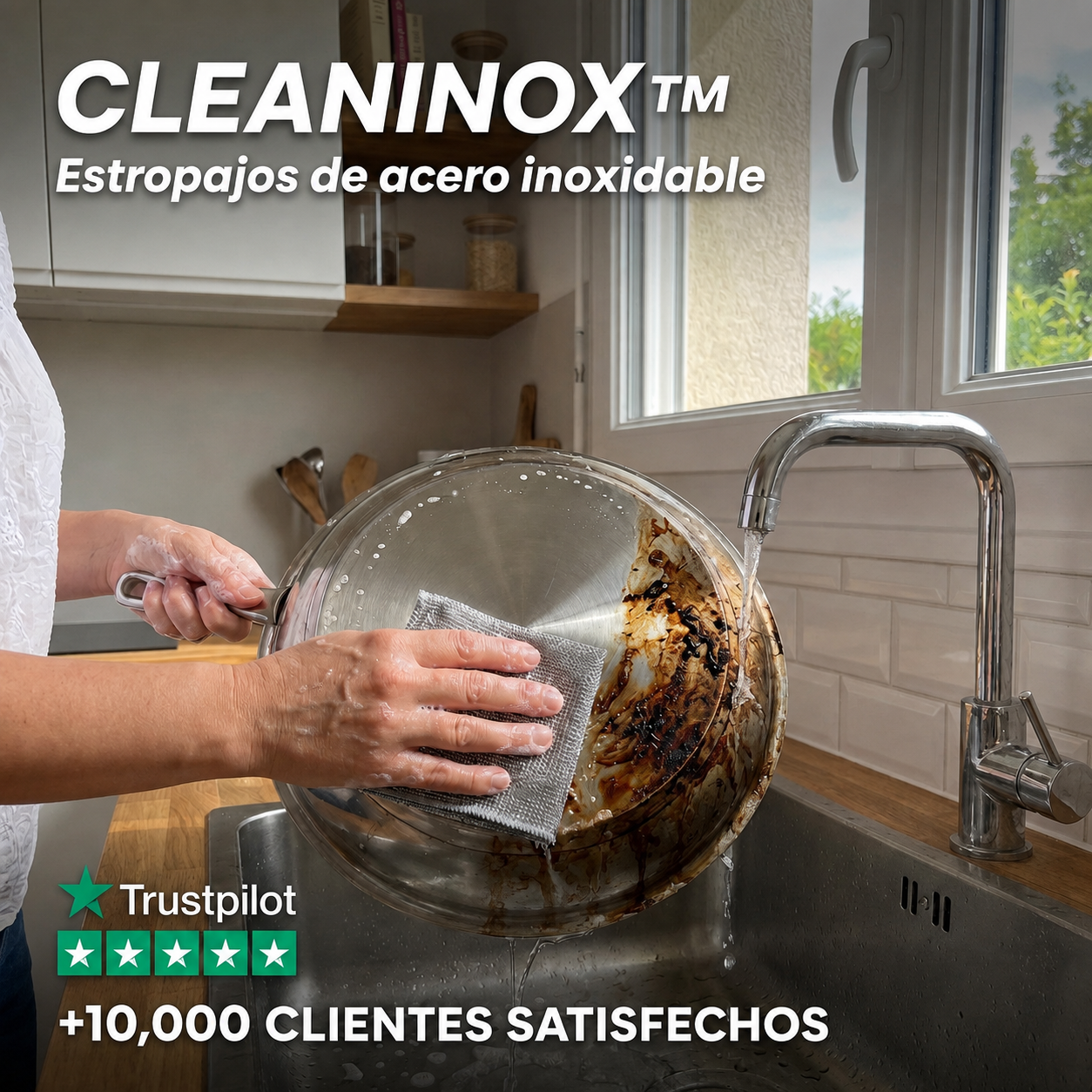 Cleaninox: estropajo de acero inoxidable para remover suciedad difícil