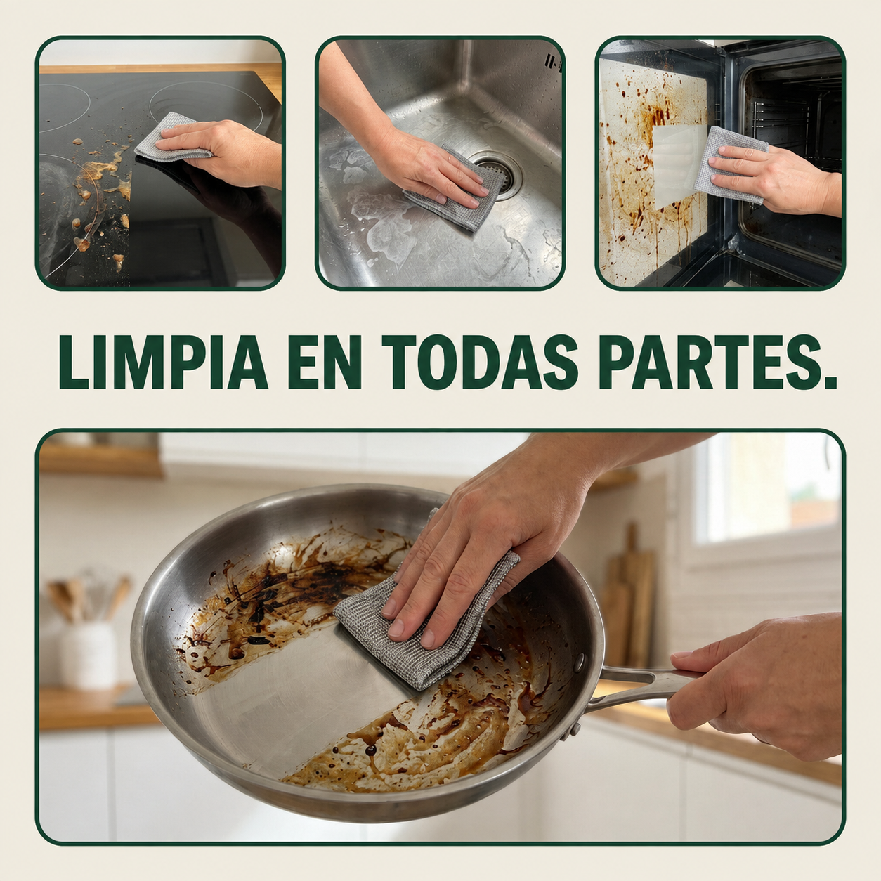 Cleaninox para limpiar estufa, fregadero, horno y sartenes