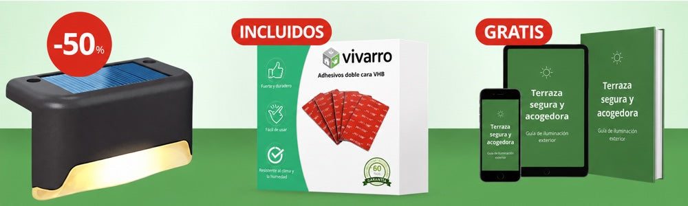 Kit LuzPaso Solar con adhesivos de montaje y guía digital incluidos